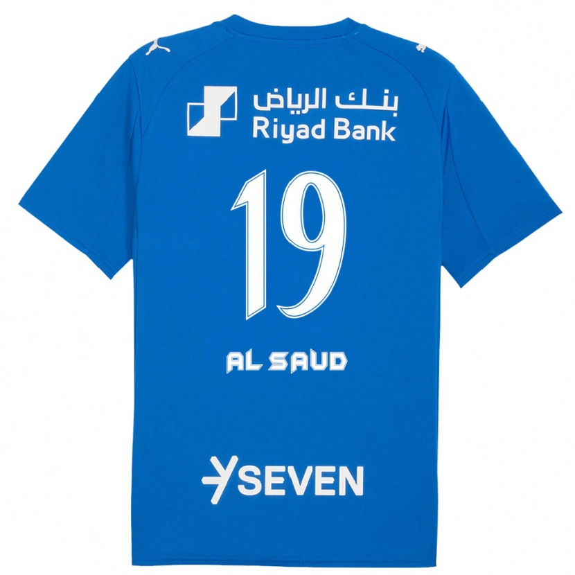 Danxen Homme Maillot Manal Al Saud #19 Bleu Blanc Tenues Domicile 2025/26 T-Shirt
