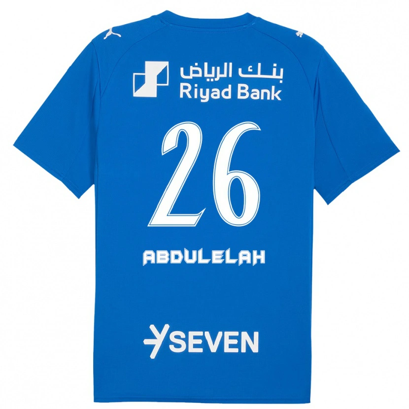 Danxen Homme Maillot Abdulelah Al-Malki #26 Bleu Blanc Tenues Domicile 2025/26 T-Shirt