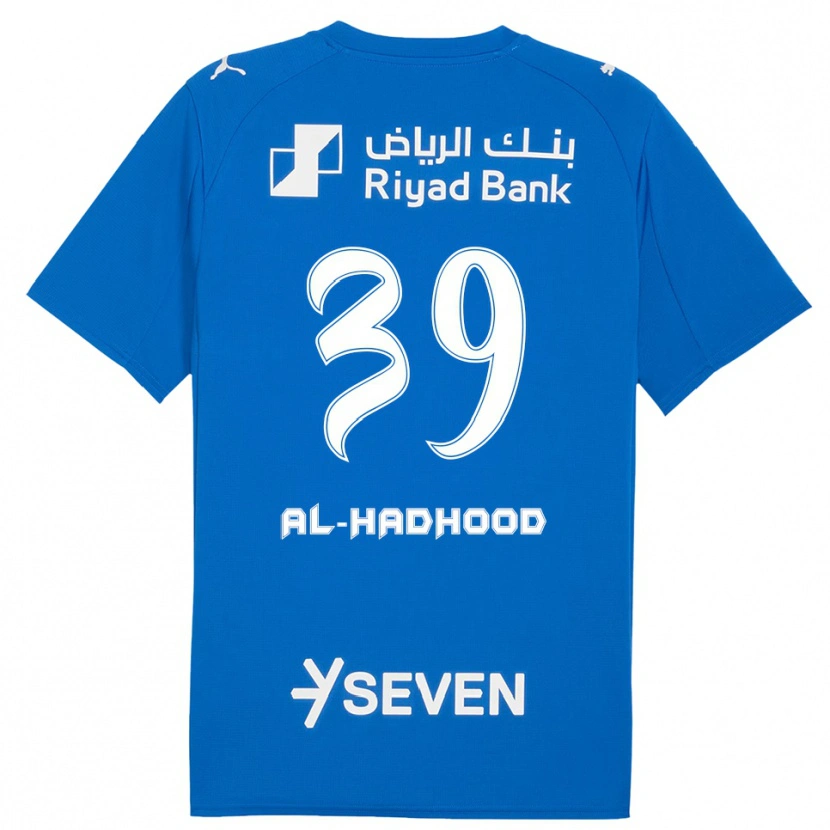Danxen Homme Maillot Abdulaziz Al-Hadhood #39 Bleu Blanc Tenues Domicile 2025/26 T-Shirt