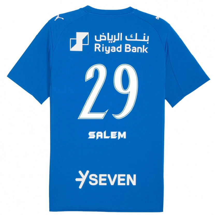 Danxen Homme Maillot Salem Al-Dawsari #29 Bleu Blanc Tenues Domicile 2025/26 T-Shirt