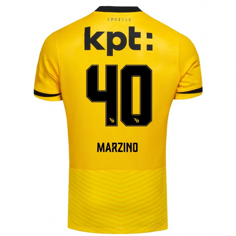 Danxen Homme Maillot Dario Marzino #40 Jaune Noir Tenues Domicile 2025/26 T-Shirt
