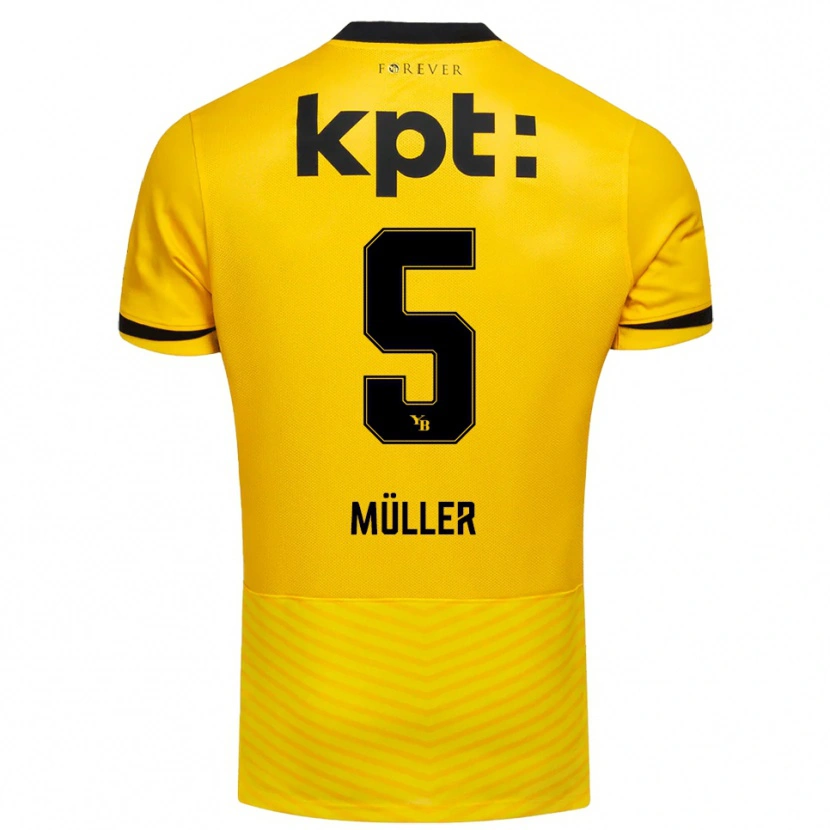 Danxen Homme Maillot Loy Müller #5 Jaune Noir Tenues Domicile 2025/26 T-Shirt