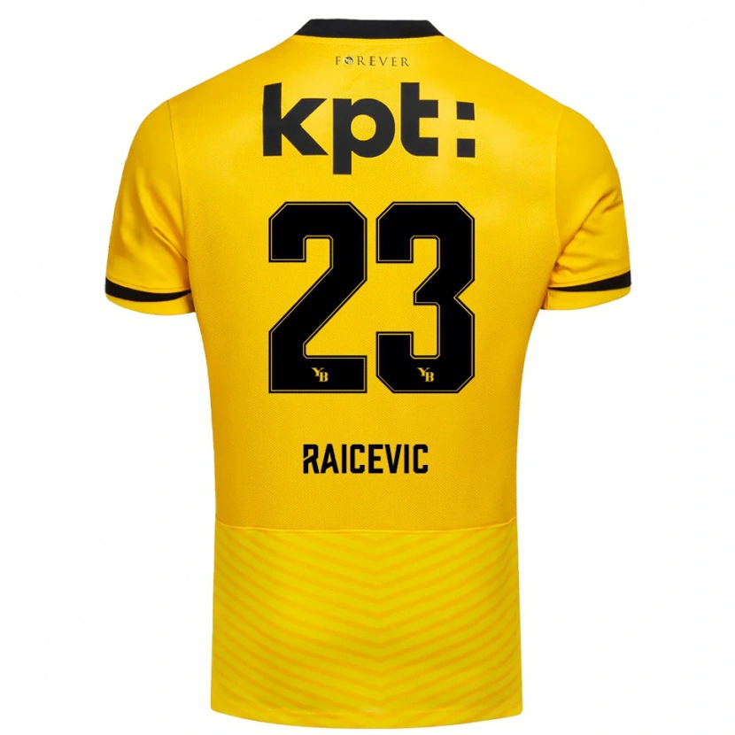 Danxen Homme Maillot Stevan Raicevic #23 Jaune Noir Tenues Domicile 2025/26 T-Shirt