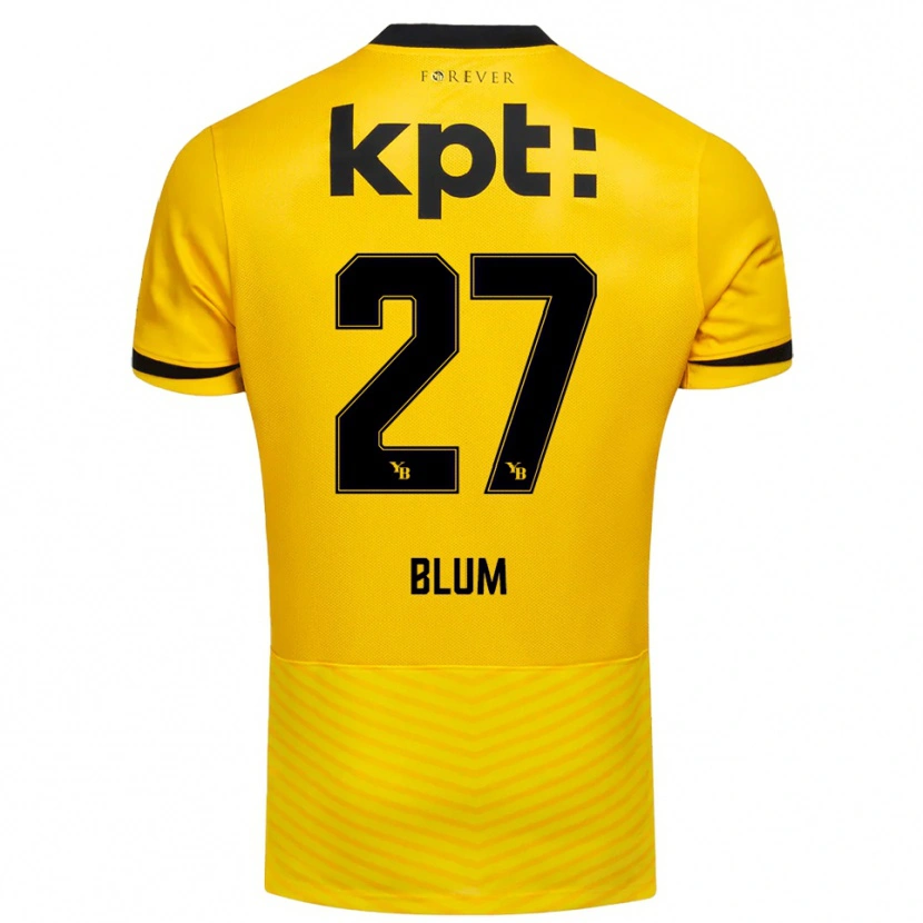 Danxen Homme Maillot Lewin Blum #27 Jaune Noir Tenues Domicile 2025/26 T-Shirt