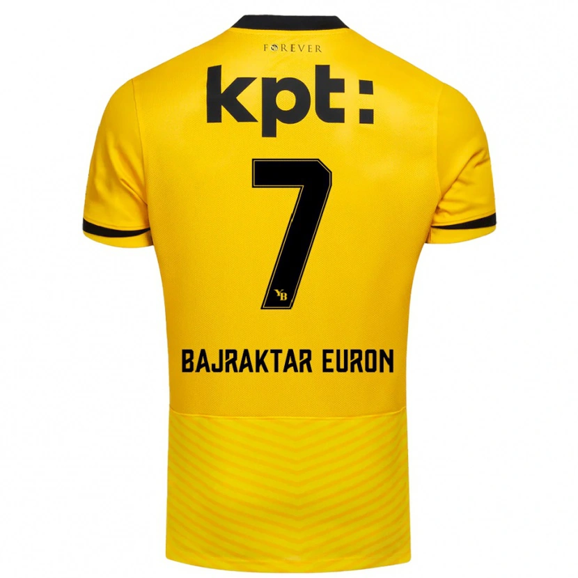 Danxen Homme Maillot Euron Bajraktar #7 Jaune Noir Tenues Domicile 2025/26 T-Shirt