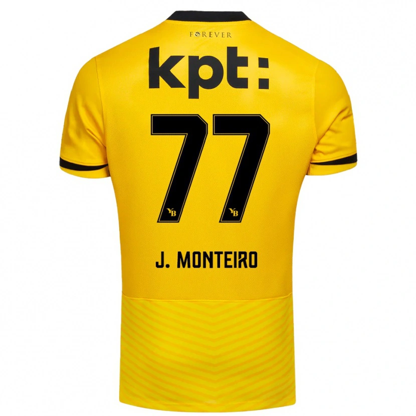 Danxen Homme Maillot Joël Monteiro #77 Jaune Noir Tenues Domicile 2025/26 T-Shirt