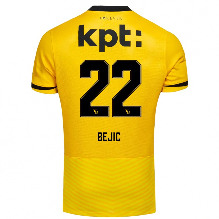Danxen Homme Maillot Endrit Bejic #22 Jaune Noir Tenues Domicile 2025/26 T-Shirt