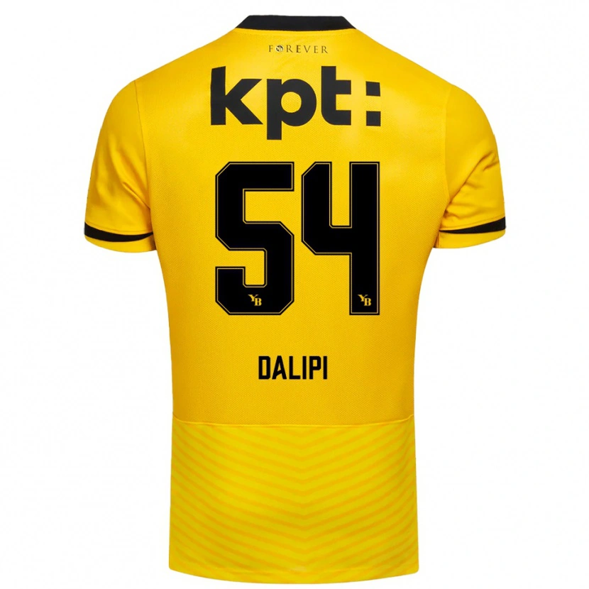 Danxen Homme Maillot Lutfi Dalipi #54 Jaune Noir Tenues Domicile 2025/26 T-Shirt