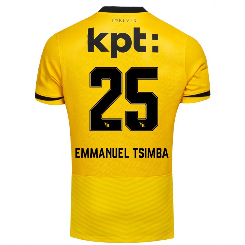 Danxen Homme Maillot Felix Emmanuel Tsimba #25 Jaune Noir Tenues Domicile 2025/26 T-Shirt