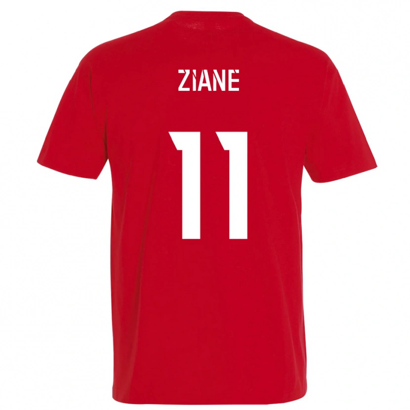 Danxen Homme Maillot Mohamed Ziane #11 Rouge Jaune Tenues Domicile 2025/26 T-Shirt