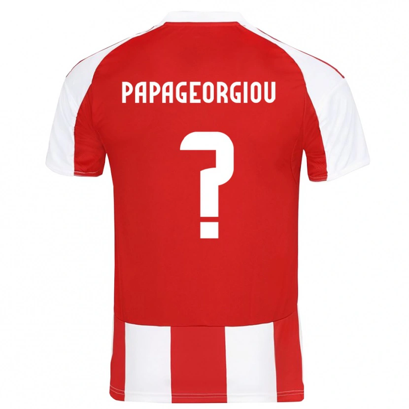 Danxen Homme Maillot Konstantinos Papageorgiou #0 Rouge Blanc Tenues Domicile 2025/26 T-Shirt