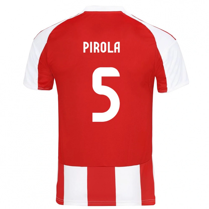 Danxen Homme Maillot Lorenzo Pirola #5 Rouge Blanc Tenues Domicile 2025/26 T-Shirt