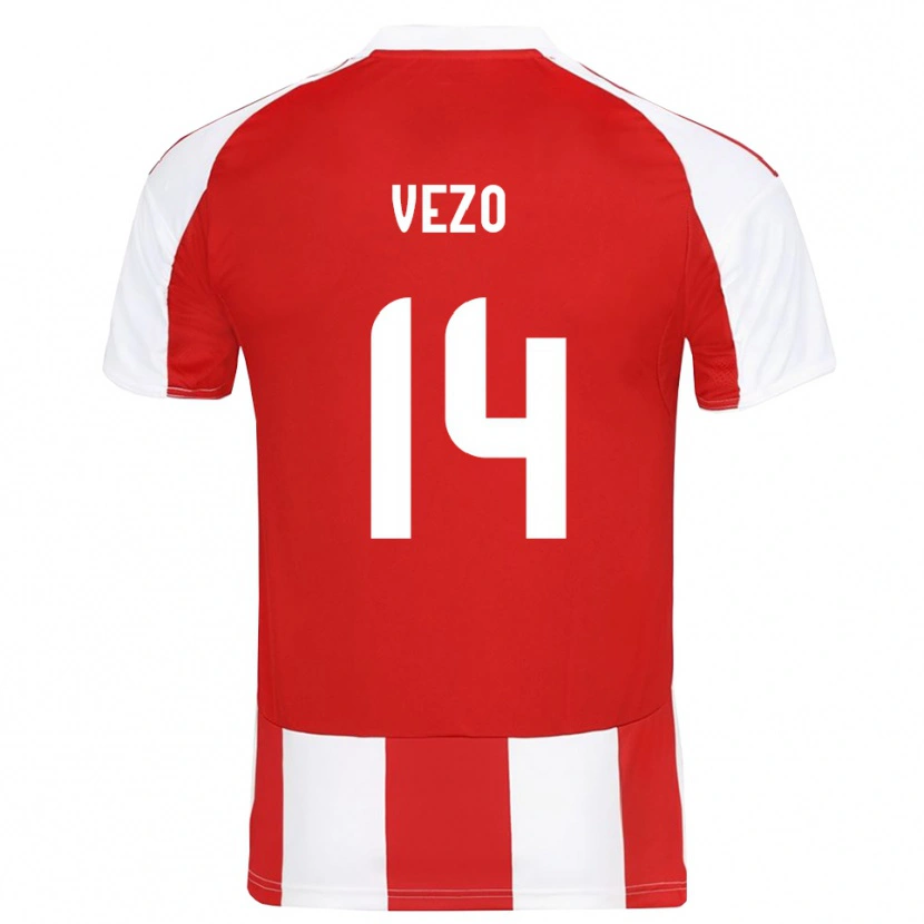 Danxen Homme Maillot Rúben Vezo #14 Rouge Blanc Tenues Domicile 2025/26 T-Shirt