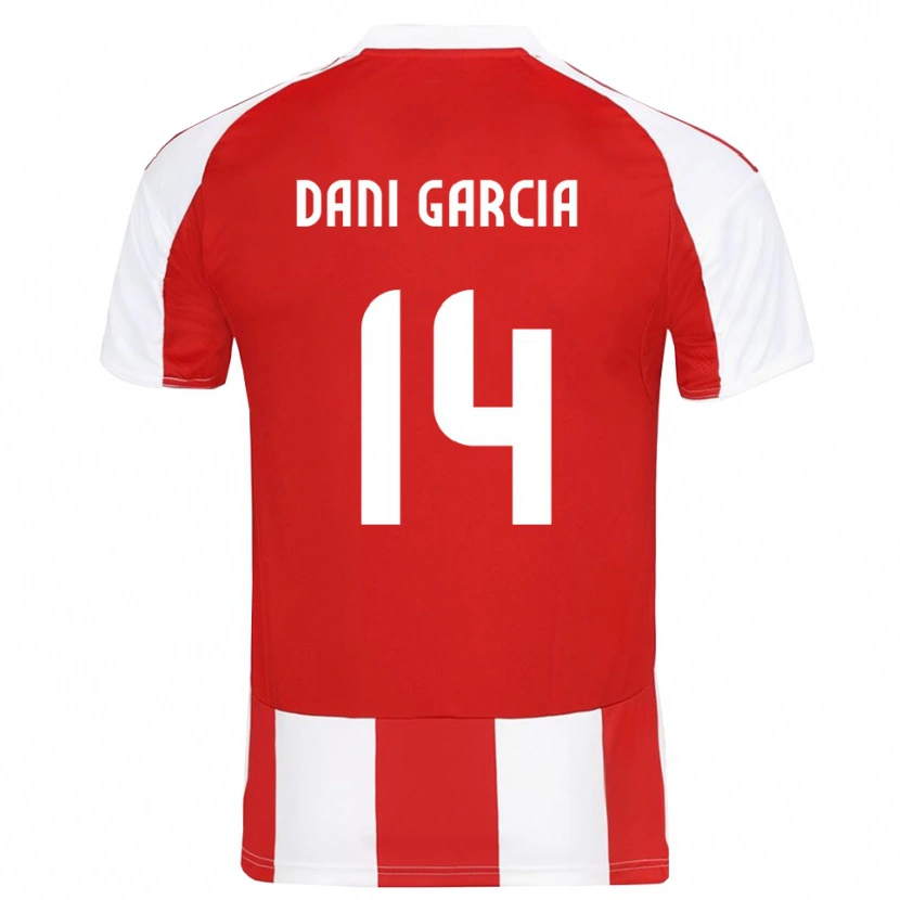 Danxen Homme Maillot Dani García #14 Rouge Blanc Tenues Domicile 2025/26 T-Shirt