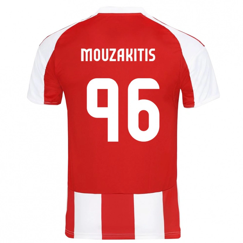 Danxen Homme Maillot Christos Mouzakitis #96 Rouge Blanc Tenues Domicile 2025/26 T-Shirt