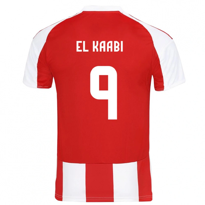 Danxen Homme Maillot Ayoub El Kaabi #9 Rouge Blanc Tenues Domicile 2025/26 T-Shirt