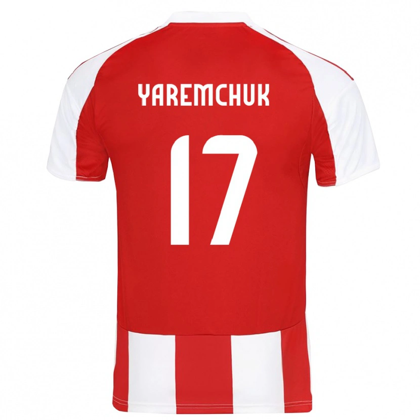 Danxen Homme Maillot Roman Yaremchuk #17 Rouge Blanc Tenues Domicile 2025/26 T-Shirt