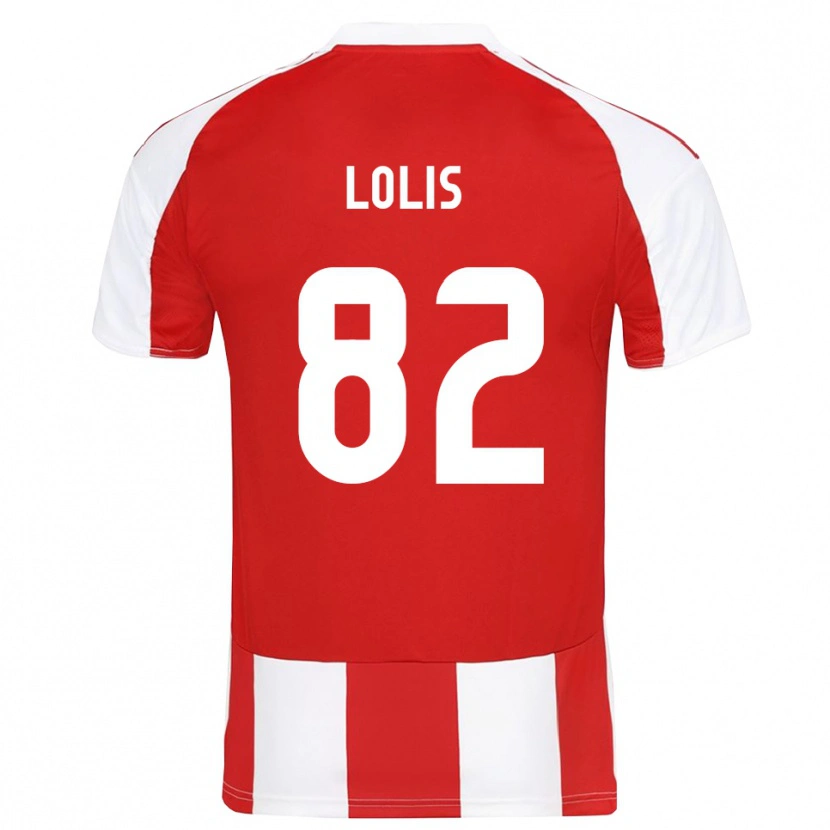 Danxen Homme Maillot Nikolaos Lolis #82 Rouge Blanc Tenues Domicile 2025/26 T-Shirt
