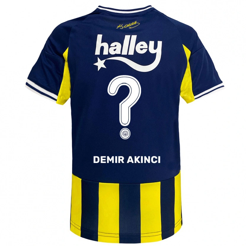 Danxen Homme Maillot Nazım Demir Akıncı #0 Jaune Marine Blanc Tenues Domicile 2025/26 T-Shirt