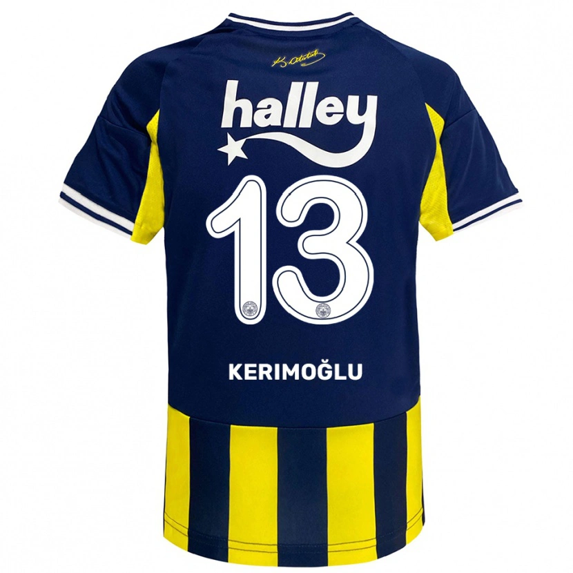 Danxen Homme Maillot Zeynep Kerimoğlu #13 Jaune Marine Blanc Tenues Domicile 2025/26 T-Shirt