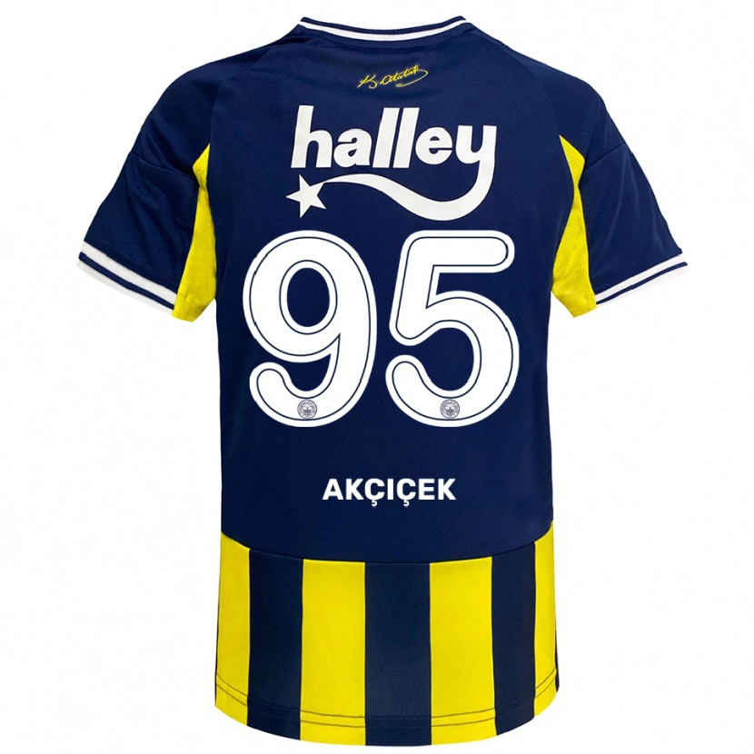 Danxen Homme Maillot Yusuf Akçiçek #95 Jaune Marine Blanc Tenues Domicile 2025/26 T-Shirt