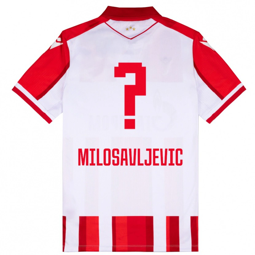 Danxen Homme Maillot Mihajlo Milosavljevic #0 Rouge Blanc Tenues Domicile 2025/26 T-Shirt