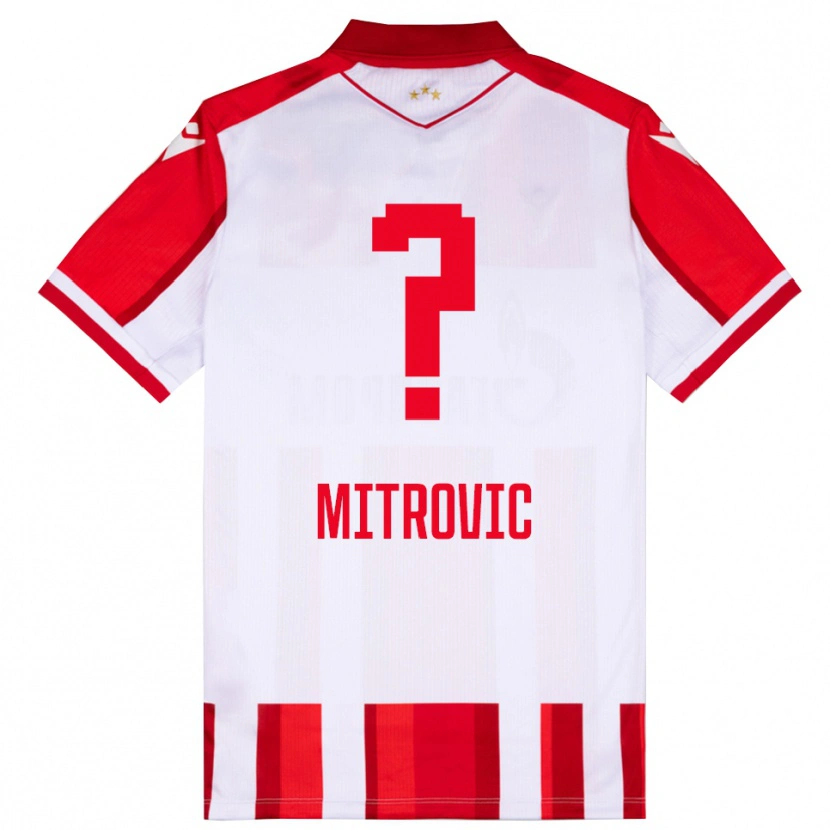 Danxen Homme Maillot Dimitrije Mitrovic #0 Rouge Blanc Tenues Domicile 2025/26 T-Shirt