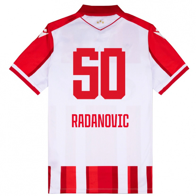 Danxen Homme Maillot Savo Radanovic #50 Rouge Blanc Tenues Domicile 2025/26 T-Shirt