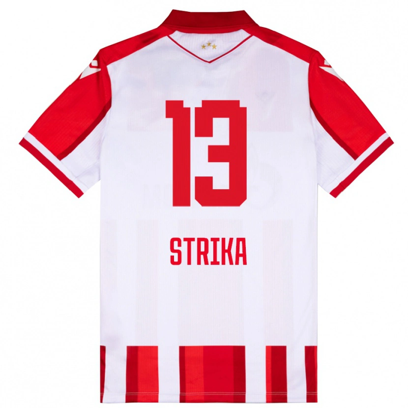 Danxen Homme Maillot Matej Strika #13 Rouge Blanc Tenues Domicile 2025/26 T-Shirt