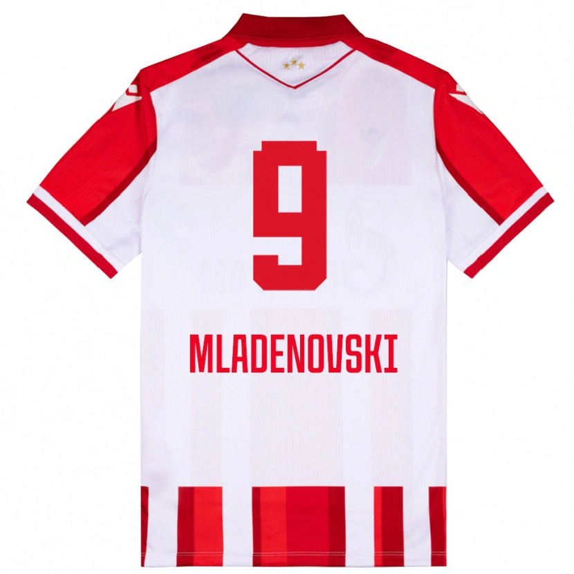 Danxen Homme Maillot Stefan Mladenovski #9 Rouge Blanc Tenues Domicile 2025/26 T-Shirt