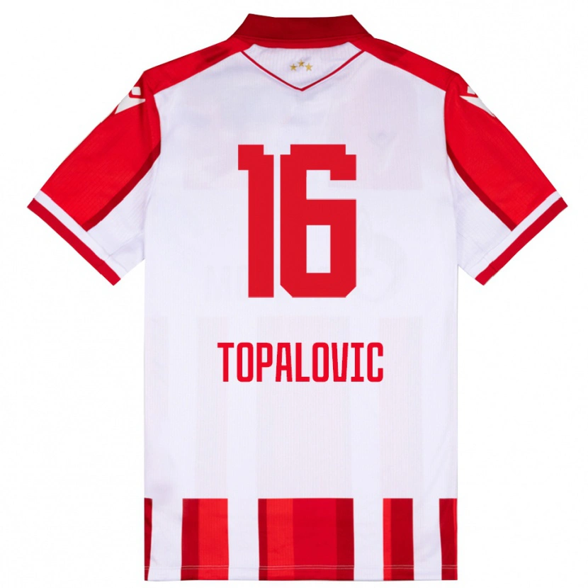 Danxen Homme Maillot Todor Topalovic #16 Rouge Blanc Tenues Domicile 2025/26 T-Shirt