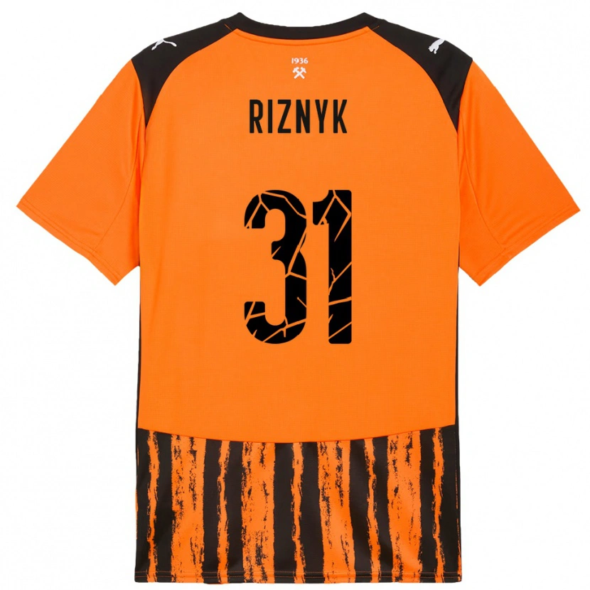 Danxen Homme Maillot Dmytro Riznyk #31 Orange Noir Tenues Domicile 2025/26 T-Shirt