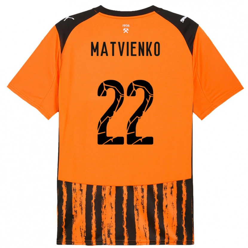 Danxen Homme Maillot Mykola Matvienko #22 Orange Noir Tenues Domicile 2025/26 T-Shirt