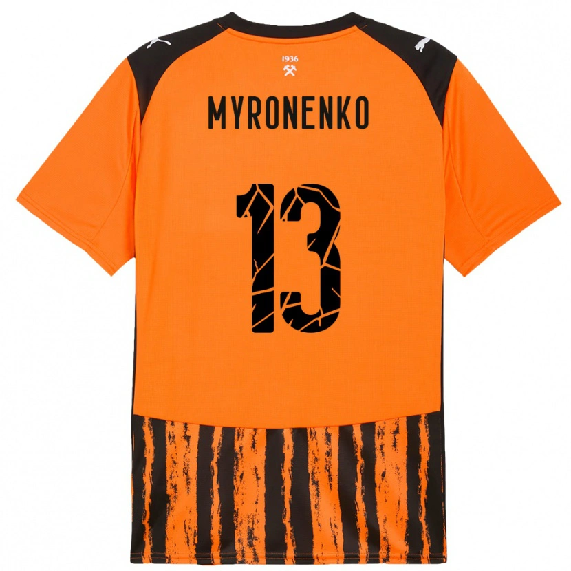 Danxen Homme Maillot Viktoriia Myronenko #13 Orange Noir Tenues Domicile 2025/26 T-Shirt