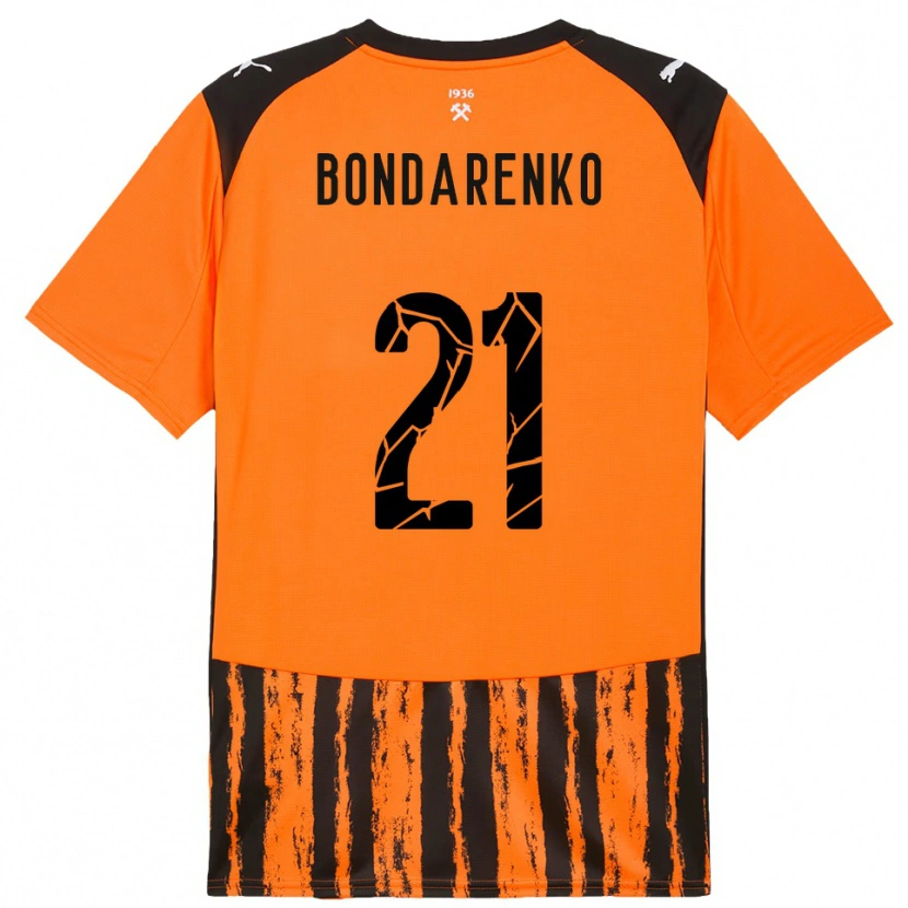 Danxen Homme Maillot Artem Bondarenko #21 Orange Noir Tenues Domicile 2025/26 T-Shirt