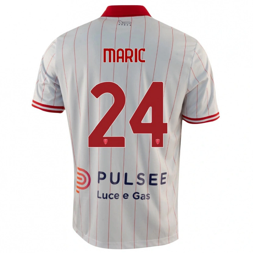 Danxen Homme Maillot Mirko Marić #24 Blanc Rouge Bleu Tenues Extérieur 2025/26 T-Shirt