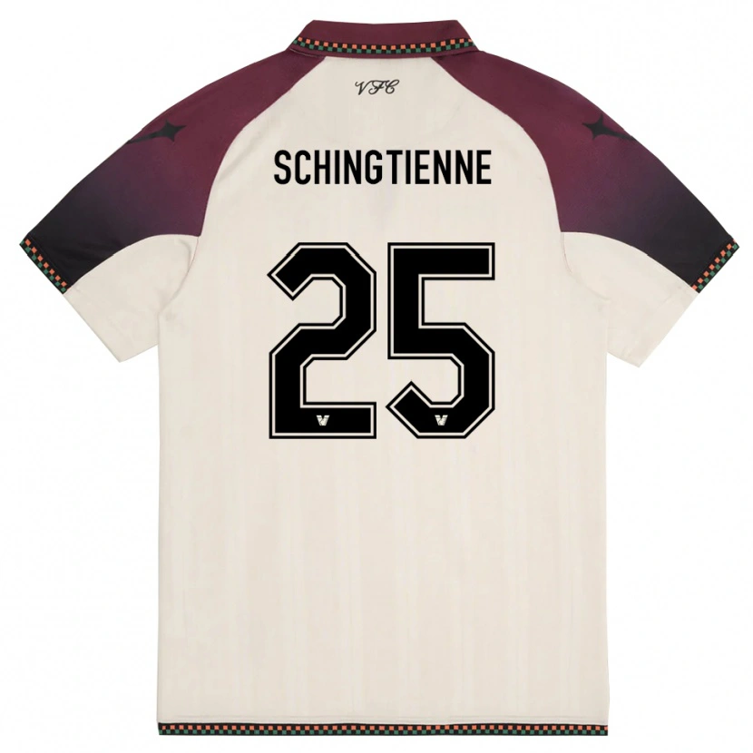 Danxen Homme Maillot Joël Schingtienne #25 Crème Bordeaux Tenues Extérieur 2025/26 T-Shirt