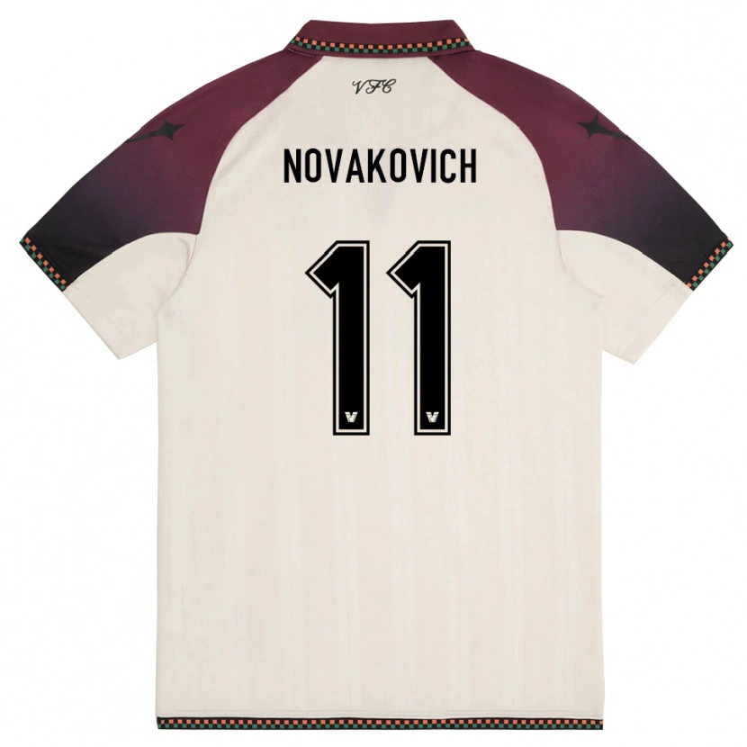 Danxen Homme Maillot Andrija Novakovich #11 Crème Bordeaux Tenues Extérieur 2025/26 T-Shirt