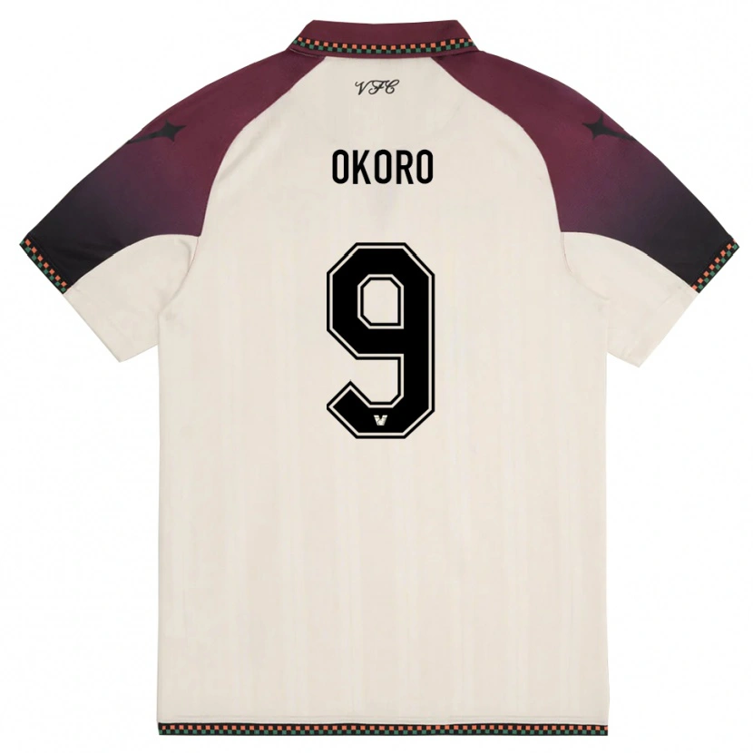 Danxen Homme Maillot Alvin Okoro #9 Crème Bordeaux Tenues Extérieur 2025/26 T-Shirt