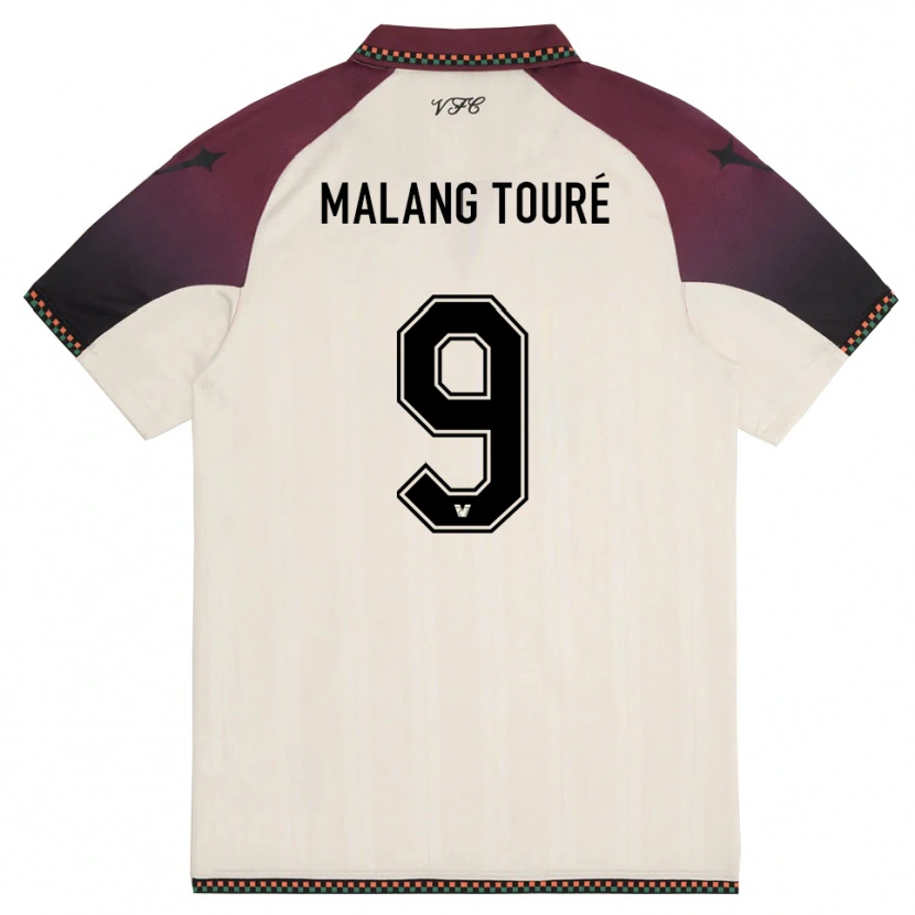 Danxen Homme Maillot Mohamed Malang Touré #9 Crème Bordeaux Tenues Extérieur 2025/26 T-Shirt