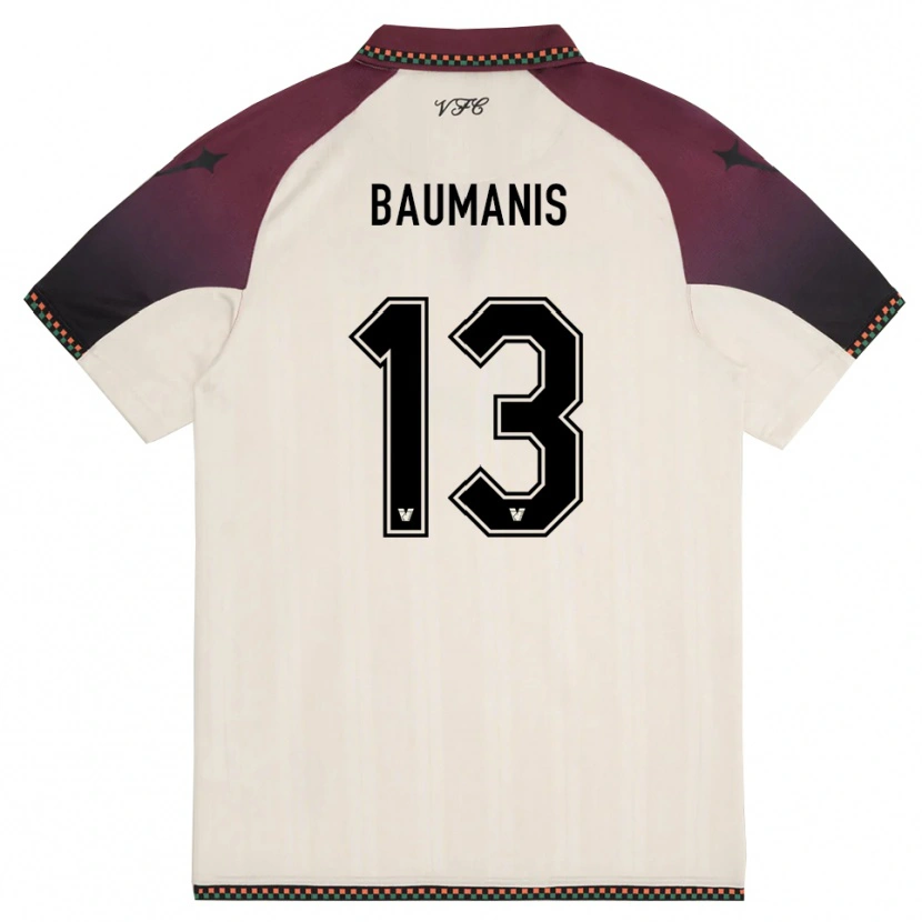 Danxen Homme Maillot Kristofers Baumanis #13 Crème Bordeaux Tenues Extérieur 2025/26 T-Shirt