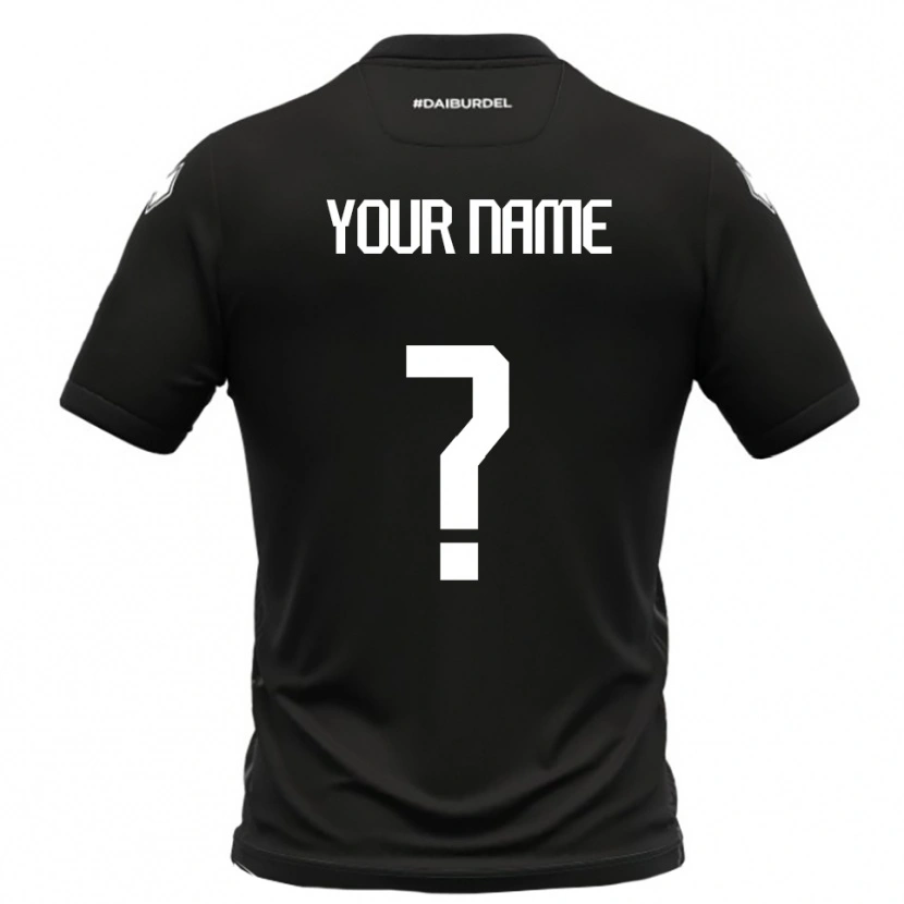 Danxen Homme Maillot Votre Nom #0 Noir Blanc Tenues Extérieur 2025/26 T-Shirt