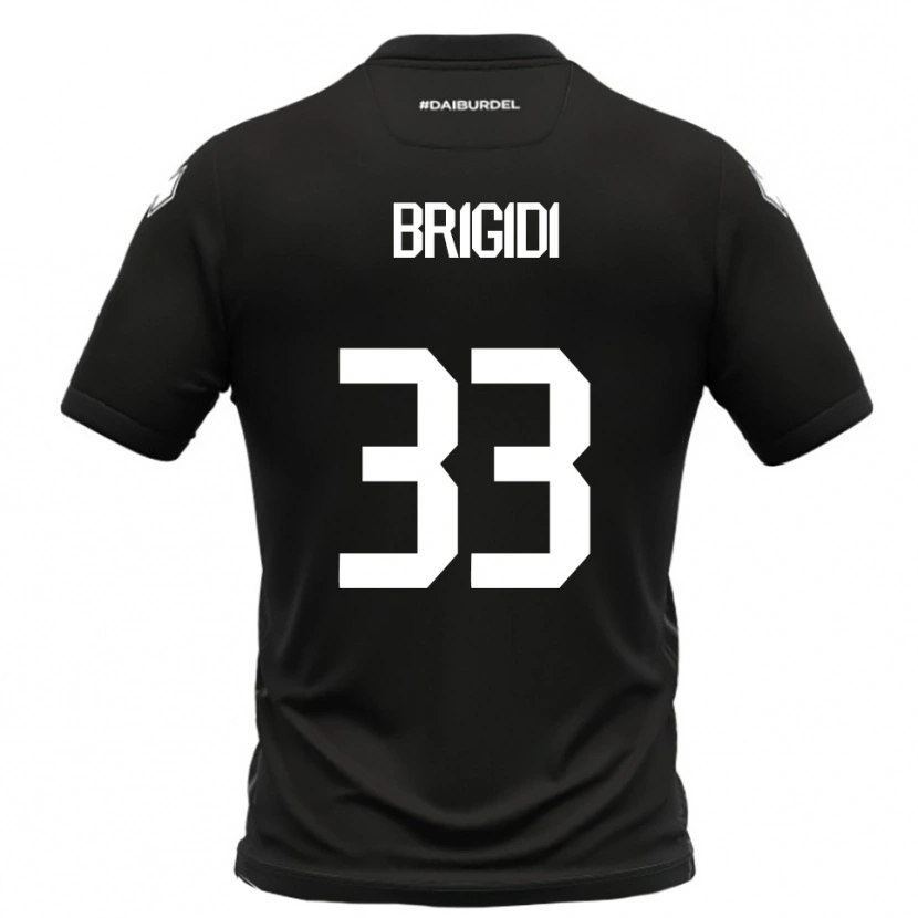 Danxen Homme Maillot Massimo Brigidi #33 Noir Blanc Tenues Extérieur 2025/26 T-Shirt