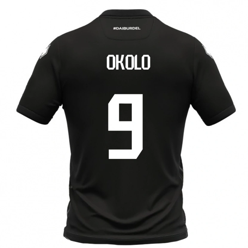 Danxen Homme Maillot Daniel Okolo #9 Noir Blanc Tenues Extérieur 2025/26 T-Shirt