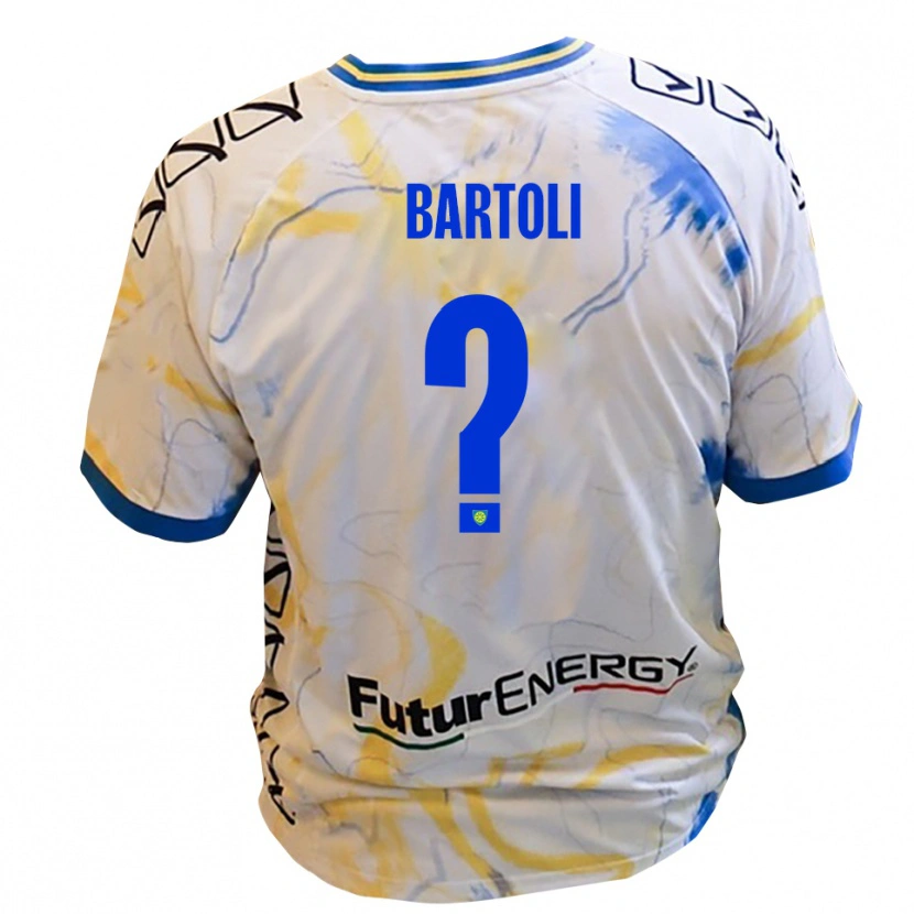 Danxen Homme Maillot Gianni Bartoli #0 Blanc Jaune Bleu Tenues Extérieur 2025/26 T-Shirt