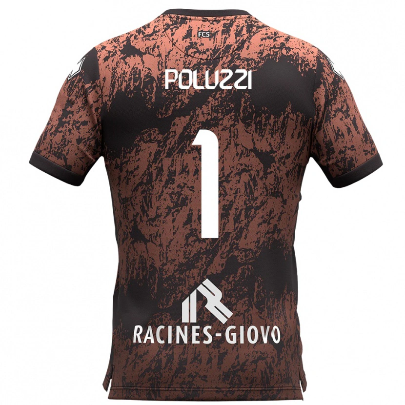 Danxen Homme Maillot Giacomo Poluzzi #1 Marron Noir Tenues Extérieur 2025/26 T-Shirt