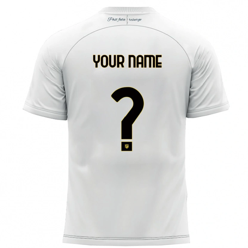 Danxen Homme Maillot Votre Nom #0 Blanc Jaune Tenues Extérieur 2025/26 T-Shirt