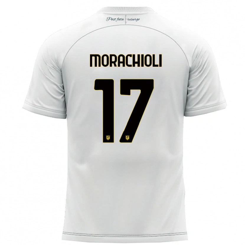 Danxen Homme Maillot Gregorio Morachioli #17 Blanc Jaune Tenues Extérieur 2025/26 T-Shirt
