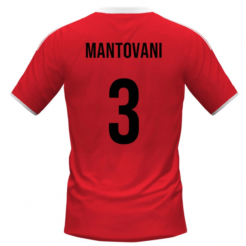 Danxen Homme Maillot Valerio Mantovani #3 Rouge Blanc Tenues Extérieur 2025/26 T-Shirt