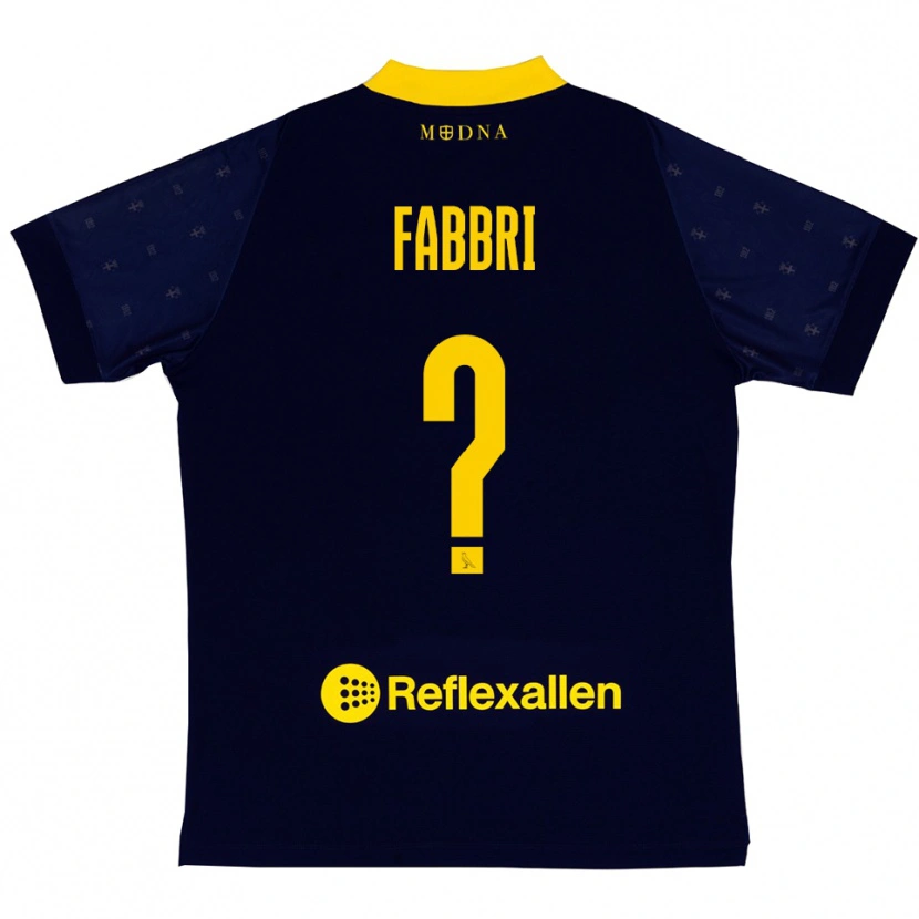 Danxen Homme Maillot Tito Fabbri #0 Marine Jaune Tenues Extérieur 2025/26 T-Shirt
